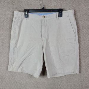 Izod Shorts Mens 36 Beige Chino Flat Front Lightweight Cotton